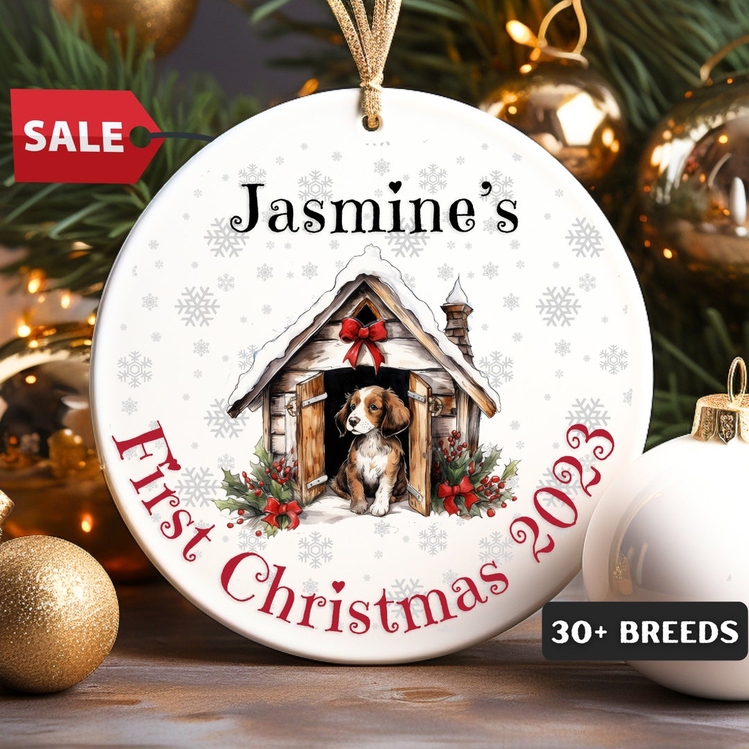 Personalized Dog's First Christmas Ornament 