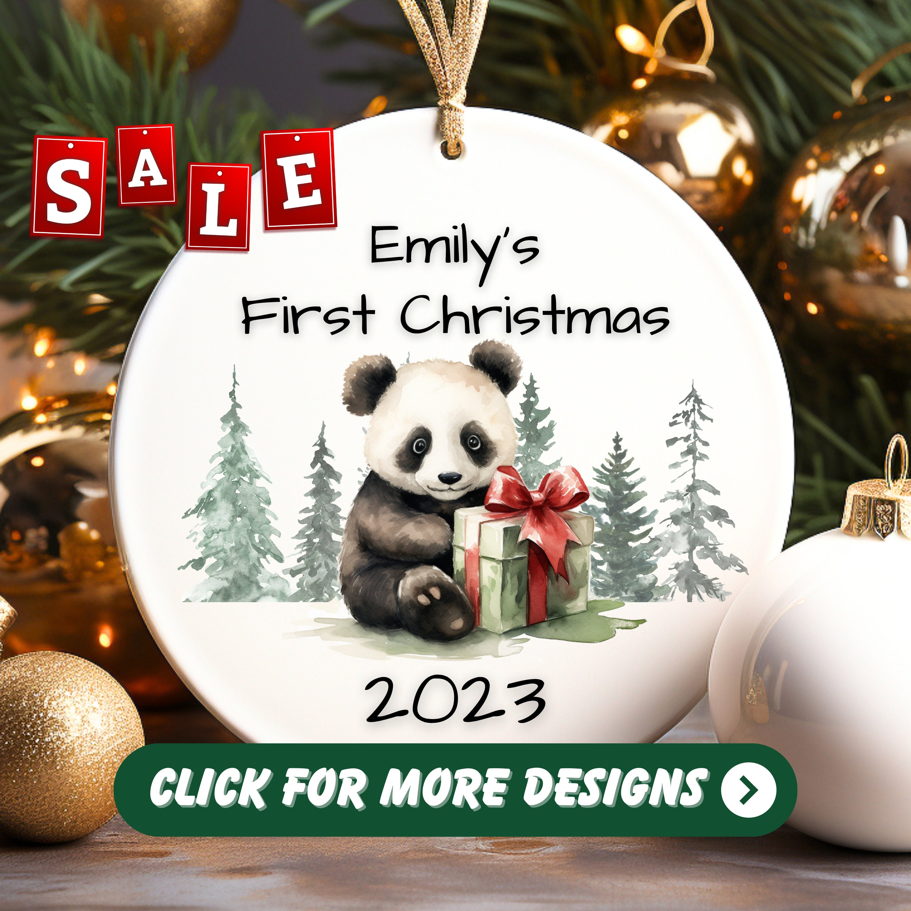 Personalized Christmas Acrylic Ornament – Mama Bear and Cubs