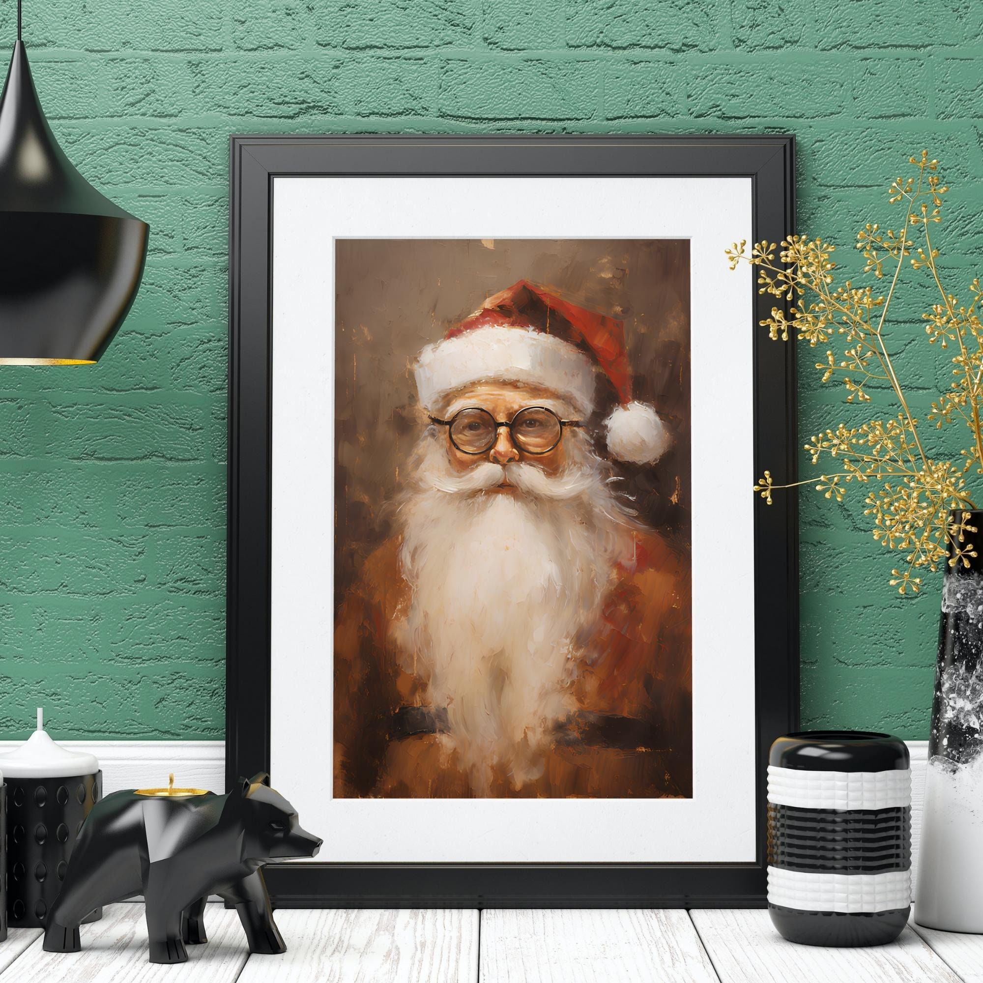 Vintage Santa Claus Printable Xmas Rustic Santa Claus Prints Christmas