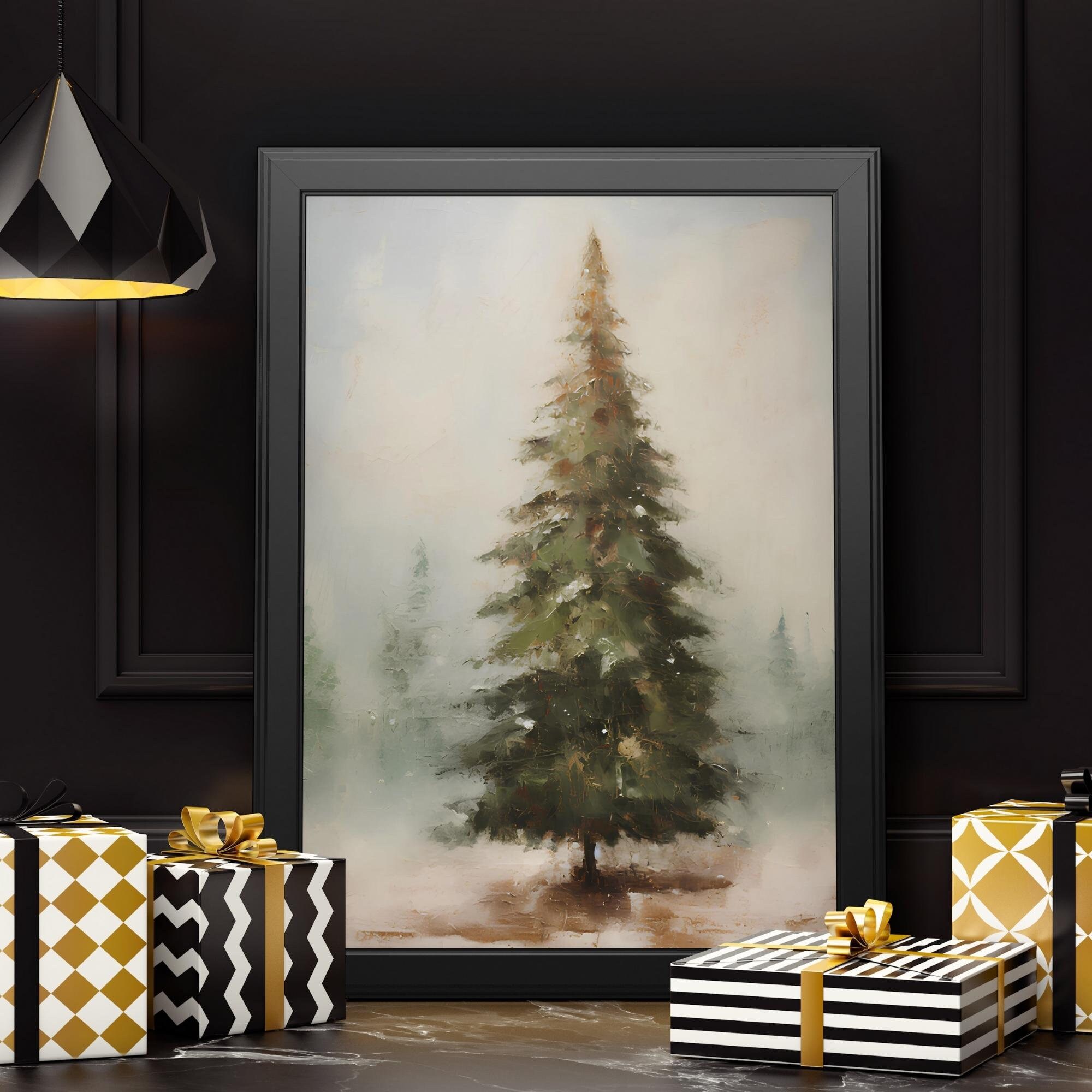 Winter Vintage Pine Tree Wall Art,Christmas Pine Tree Prints,Wİnter Holiday Pine Tree Printable,Xmas Holiday Prints,Christmas Wall Decors