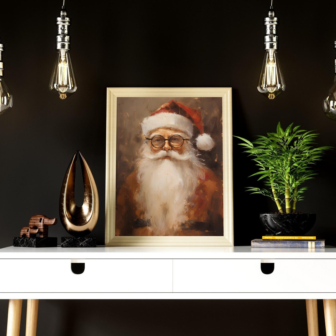 Vintage Santa Claus Printable Xmas Rustic Santa Claus Prints Christmas