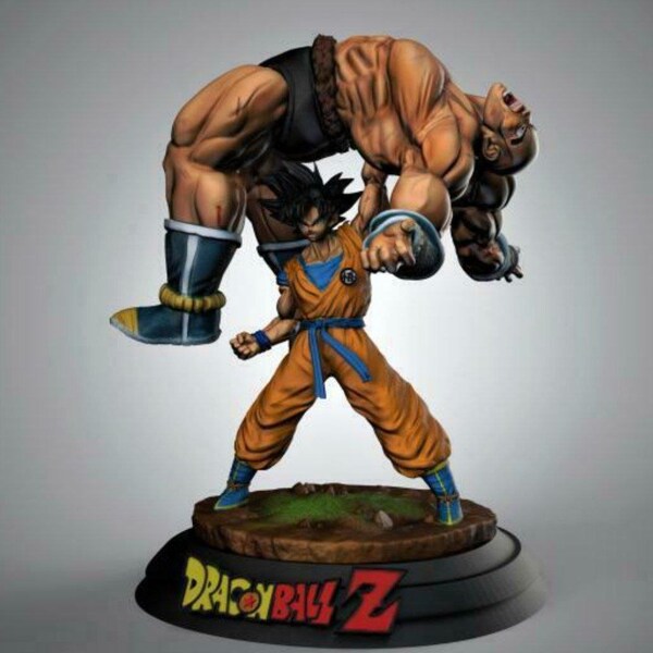 Goku Ws Nappa Statue STL File, 3D Digital Printing STL File for 3D Printers, Movie Characters, Games, Figures, Di günorama 3D Mode