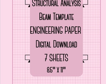 Structural Analysis Beam Template - Blue Engineering Paper - Etsy