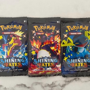 Pacote de Booster Pokémon Shining Fates, Lacrado e Autêntico, 9 Cartas, TCG