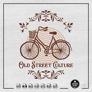 Bicycle Ride Svg Png, City Bike Svg, Cycle Svg, Old Street Culture Svg, Bicycle T-Shirt Design Svg, Svg Cut File for Cricut and Silhouette