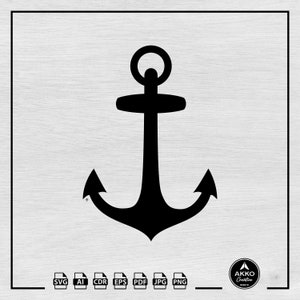 Anchor Svg Png, Ship Nautical Anchor Svg, Anchor Line Svg, Maritime Svg, Marine Svg, Vector Graphic, Clipart, Svg Cut File Cricut Silhouette