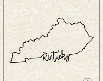 Kentucky State Outline Map Svg Png, Clipart, Cricut Silhouette Plotter Cut File