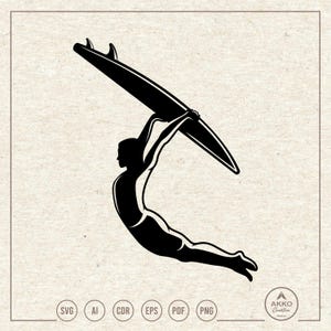 Surfer Svg Png, Surfing Svg, Surfboard Svg, Surf Jumper Svg, Clipart, Svg Cut File for Cricut Silhouette