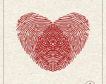Heart Fingerprint Svg Png, Dactylogram Svg, Thumbprint Svg, True Crime Svg, Loving Svg, Love Svg, Clipart, Svg Cut File Cricut Silhouette