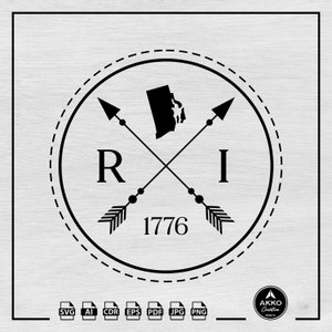 Rhode Island Svg Png, Rhode Island State Svg, carte du Rhode Island, Rhode Island créé l'année 1776 Svg, fichier coupe Svg pour Cricut & Silhouette