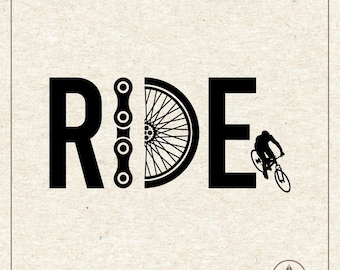 Ride Svg Png, MTB Bicycle Shirt, Bike Clipart, Cricut Silhouette Cut File