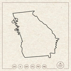Georgia Svg Png, Georgia State Svg, Georgia Map Svg, Georgia Shirt, Georgia Hand Lettering, Clipart, Svg Cut File for Cricut and Silhouette