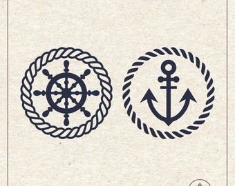 Timón de barco SVG PNG, ancla náutica, clipart, archivo de corte para Cricut y Silhouette