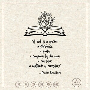 Charles Baudelaire Quote Svg Png, Bookworm Shirt, Clipart, Cricut Silhouette Cut File