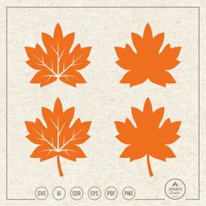 Maple Leaf Bundle Svg Png, Autumn Clipart, Cricut Silhouette Plotter Cut File