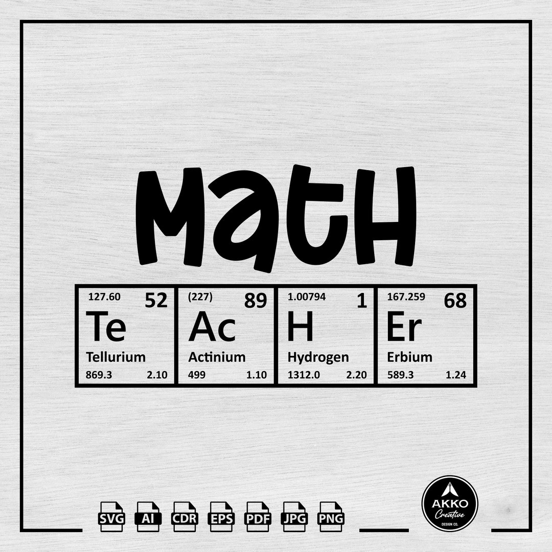 Math Teacher Svg Png, Mathematics Svg, Math Shirt Svg, Periodic Table ...