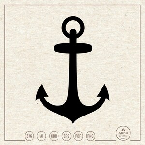 Anchor Svg Png, Navy Nautical Anchor Svg, Anchor Line Svg, Maritime Svg, Boat Anchor Svg, Clipart, Icon, Svg Cut File Cricut Silhouette