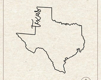 Texas State Outline Map Svg Png, Clipart, Cricut Silhouette Plotter Cut File