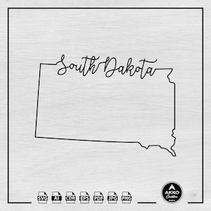 South Dakota Silhouette Tshirt With Hand Lettered Outline South Dakota Silhouette Tshirt With Hand Lettered Outline