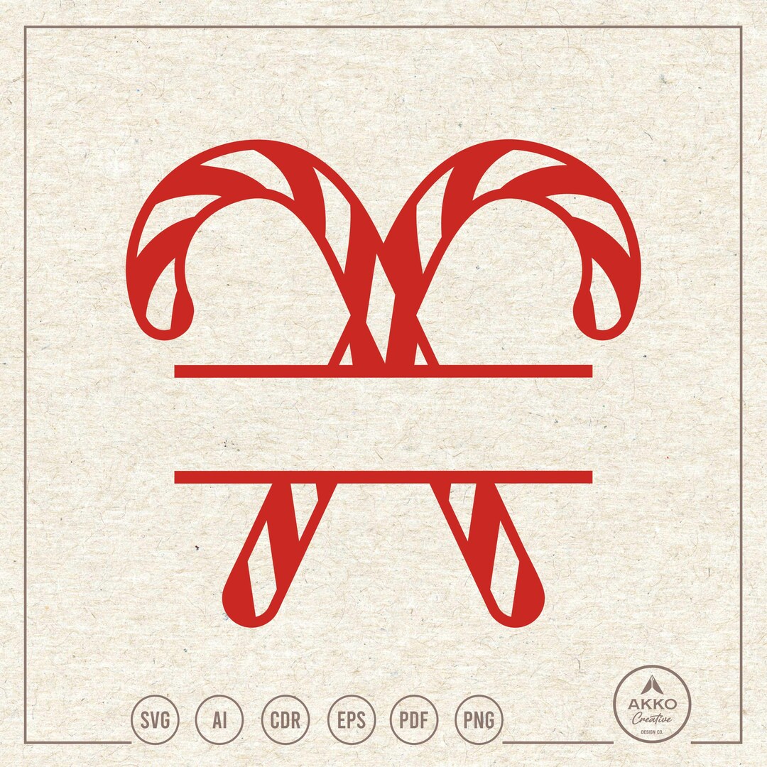 Candy Cane Split Name Frame Svg Png, Christmas Clipart, Cricut ...