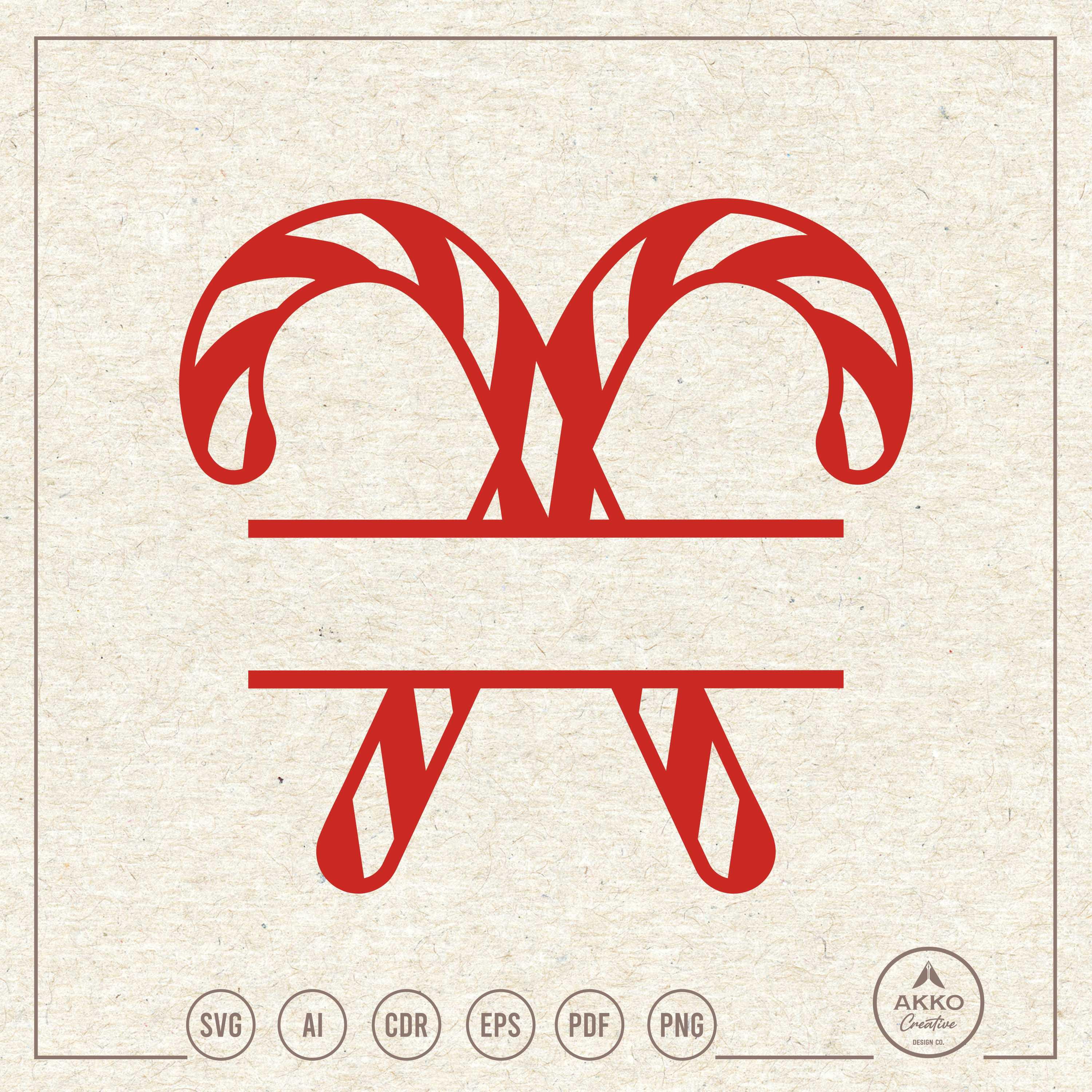 Candy Cane Split Name Frame Svg Png, Christmas Clipart, Cricut ...