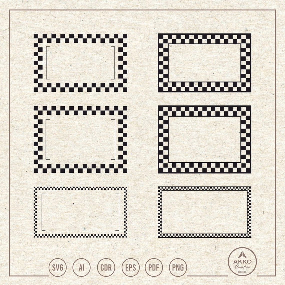 Checkered Rectangle Frame Svg Png, Invitation, Clipart, Cricut ...