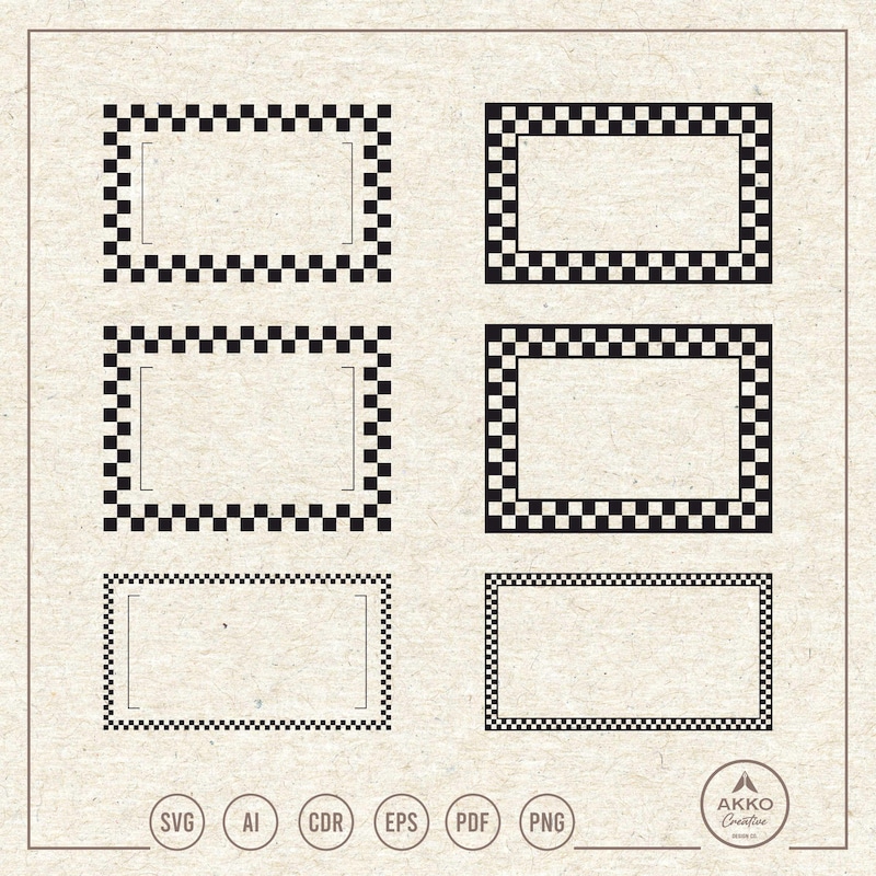 Square Frame Sticker Checker Photo Frame - Etsy