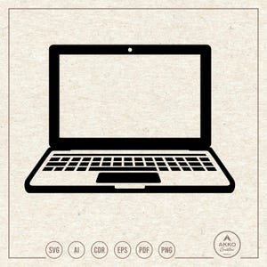 Laptop Svg Png, Computer Svg, Laptop Icon Clipart, Technology Svg, Svg Cut File for Cricut and Silhouette