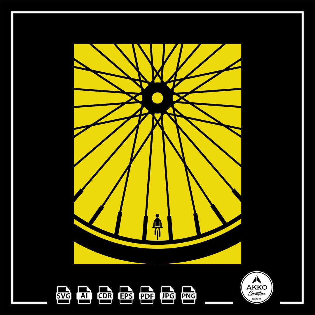 Bike Wheel SVG, Bicycle T-shirt Design, Layered Cut File (digital ...