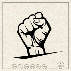 Clenched Fist Svg Png, Punch Svg, Raised Fist Svg, Black Lives Matter Svg, BLM Svg, Labor Day Svg, Clipart, Svg Cut File Cricut Silhouette