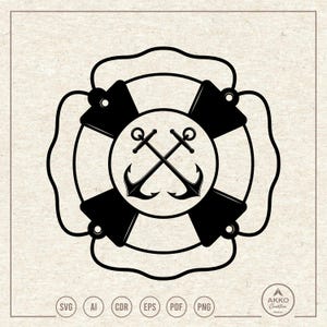 Reddingsboei Svg Png, Cross Anchor, nautische Clipart, Cricut Silhouette Plotter Cut-bestand