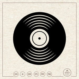 Vinyl Record Svg, Lp Png, Long Play Template, Music Clipart, Cut File Digital Download