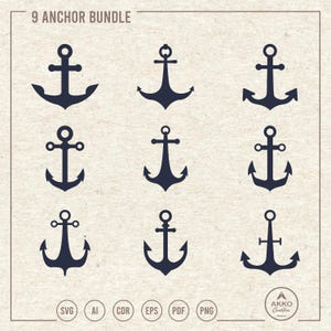 Anker-Bundle-Svg Png, Clipart, Cricut Silhouette geschnitten Datei