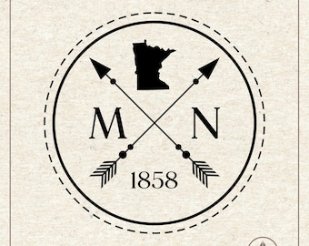 Minnesota Svg Png, Minnesota 1858 Svg, Minnesota State Svg, Minnesota Map Svg, Established Year, Clipart, Svg Cut File for Cricut Silhouette