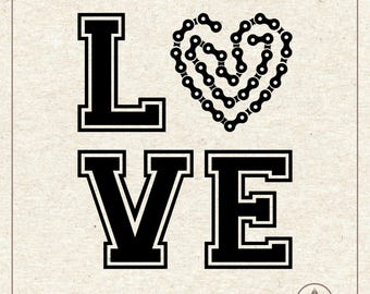Bicycle Chain Heart Svg Png, Bike Shirt, Clipart, Plotter Cut File Cricut Silhouette