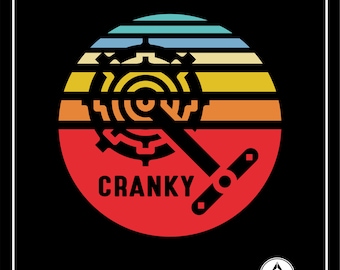 Cranky Mountain Bike SVG, Chainring Graphic, Cricut Silhouette Cut File