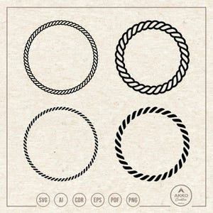 Rope Circle Frame Svg Png, Nautical Clipart, Cricut Silhouette Plotter Cut File