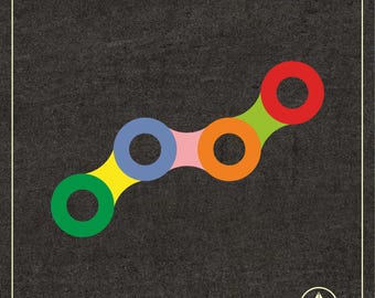 Colorful Bicycle Chain Svg Png, Bike Clipart, Cricut Silhouette Cut File