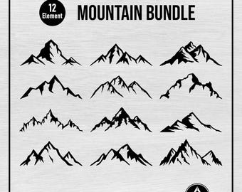 Mountain Bundle Svg Png, Mount Svg, Snowy Mountains Svg, Mountain Outline Svg, Mountain Clipart, Svg Cut File for Cricut and Silhouette