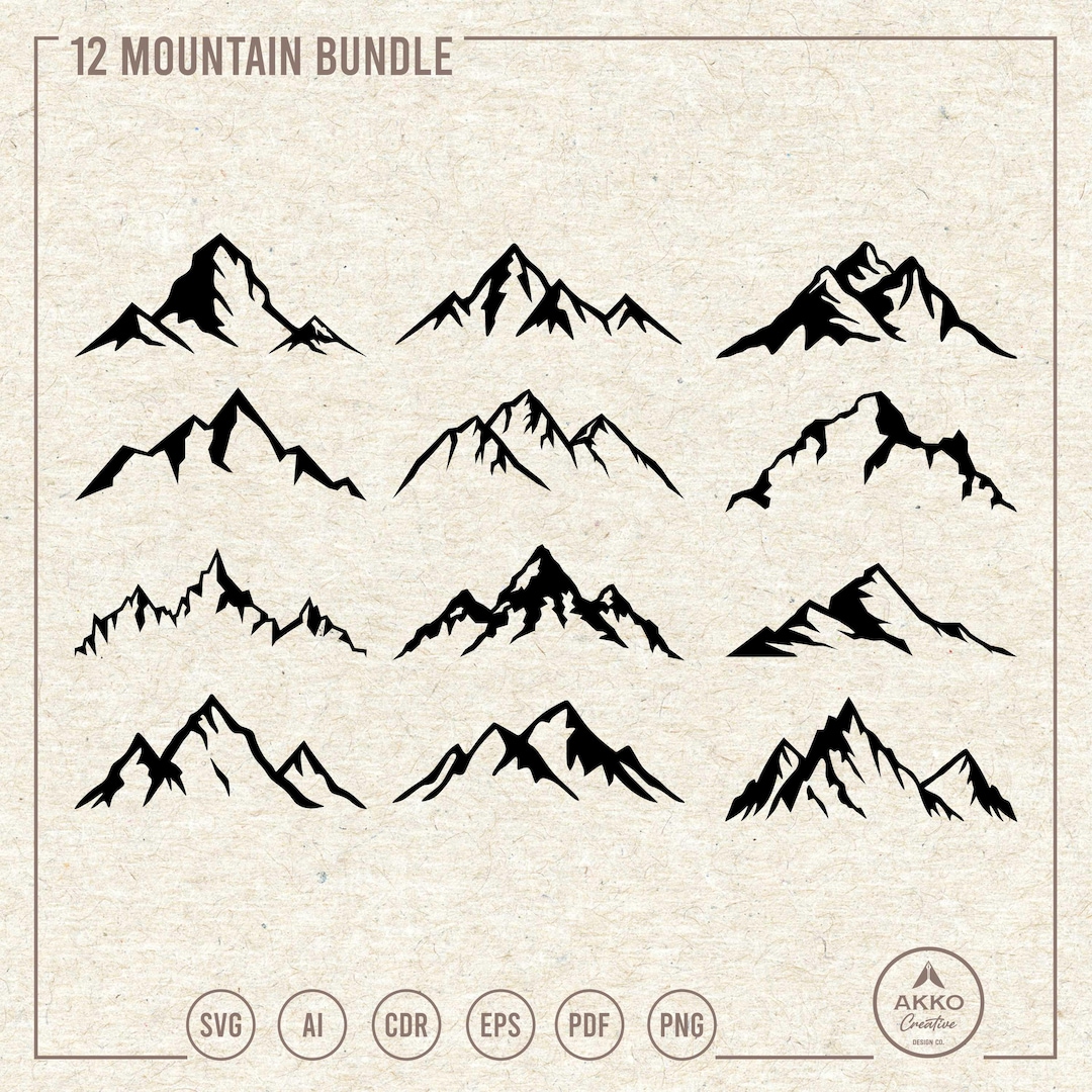 Mountain Svg Png Bundle, Mount Clipart, Cricut Silhouette Cut File - Etsy
