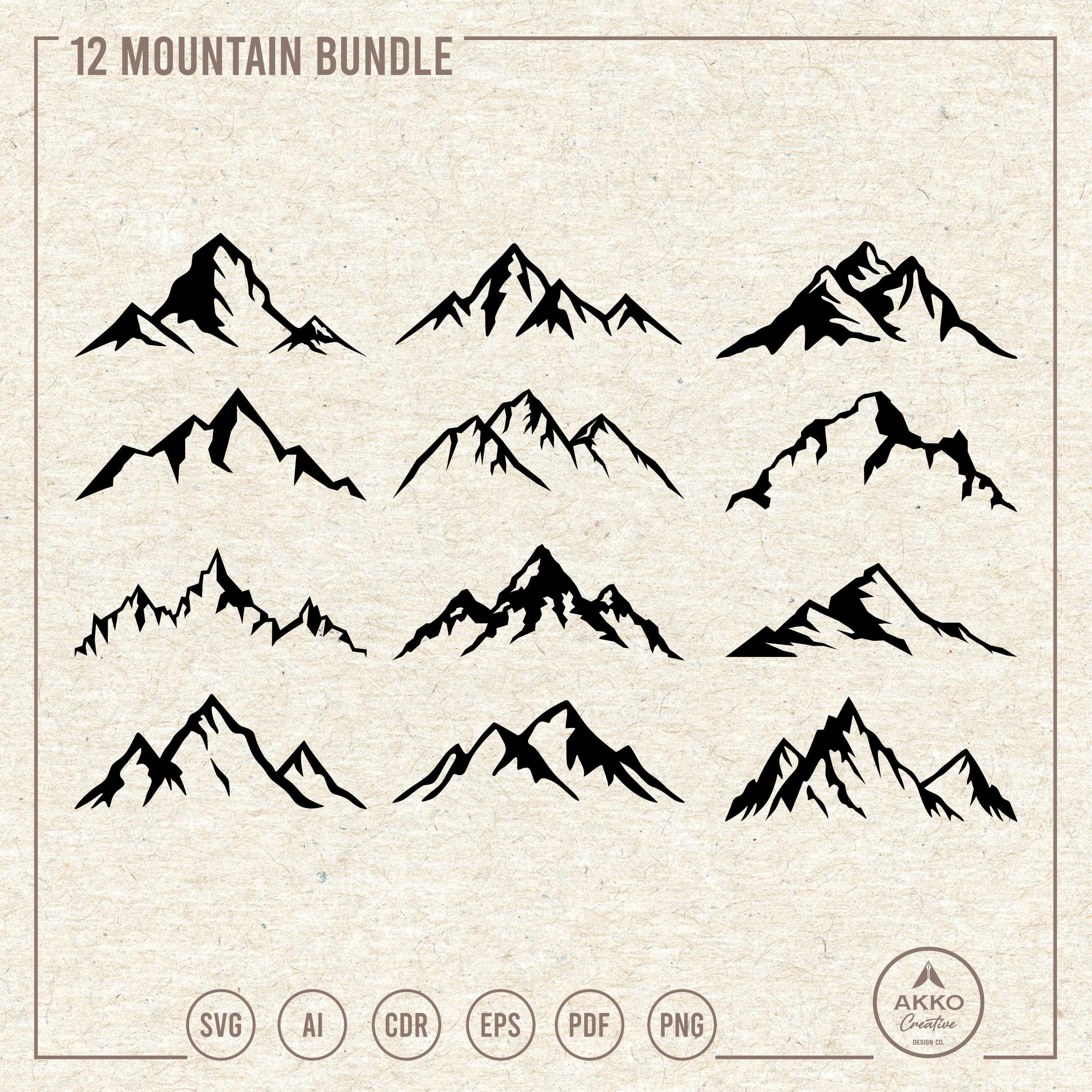 Mountain Svg Png Bundle, Mount Clipart, Cricut Silhouette Cut File - Etsy