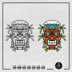 Hawaiian Tiki Svg Png, Polynesian Totem Svg, Tiki Bar Svg, Luau Svg, Aloha Svg, Summer Vibes Svg, Clipart, Svg Cut File Cricut Silhouette