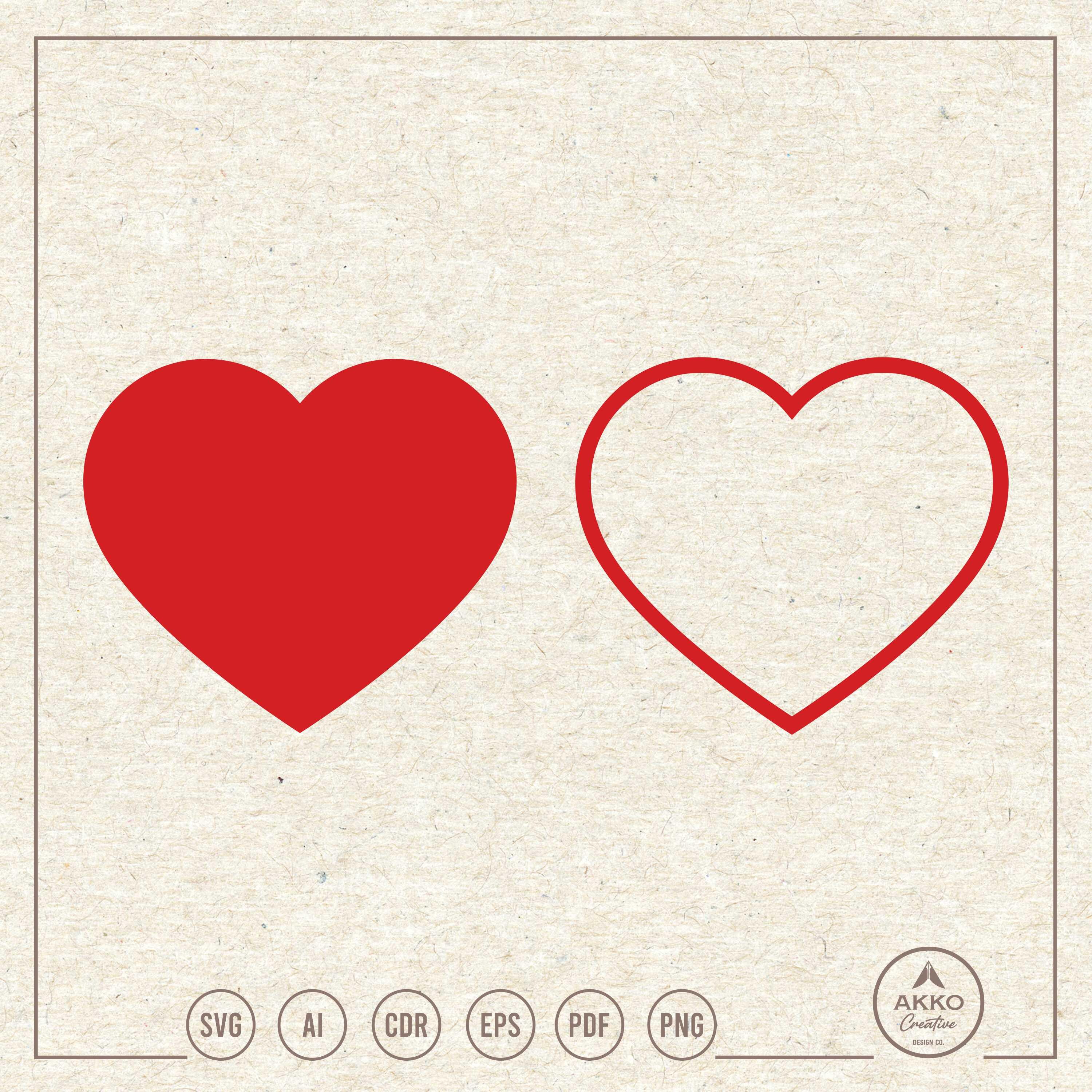 Heart With Outline Svg Png, Clipart, Icon, Cricut Silhouette Plotter ...