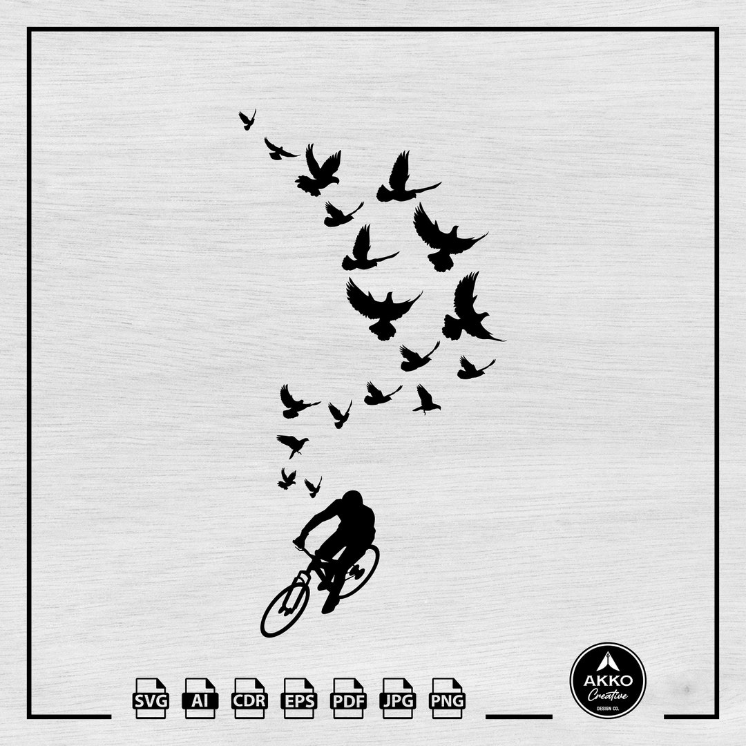 Bicycle Ride Svg Png, Bike Svg, Cycle Svg, Flying Birds Svg, Flying ...