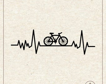 Heartbeat Bicycle Svg Png, Bike Shirt, Cricut Silhouette Plotter Cut File