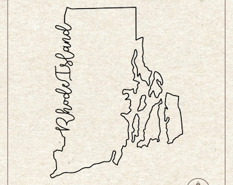 Mapa del estado de Rhode Island (Svg, Png, Clipart, Archivo de corte de silueta de Cricut)
