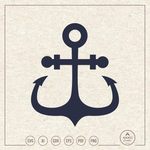 Anchor Svg Png, Icon, Nautical Clipart, Cricut Silhouette Plotter Cut File