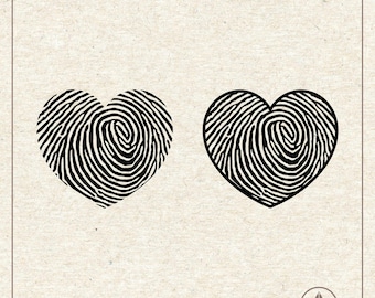 Fingerprint Heart Svg Png, Dactylogram Svg, Thumbprint Svg, True Crime Svg, Fingerprint Heart Icon, Clipart, Svg Cut File Cricut Silhouette