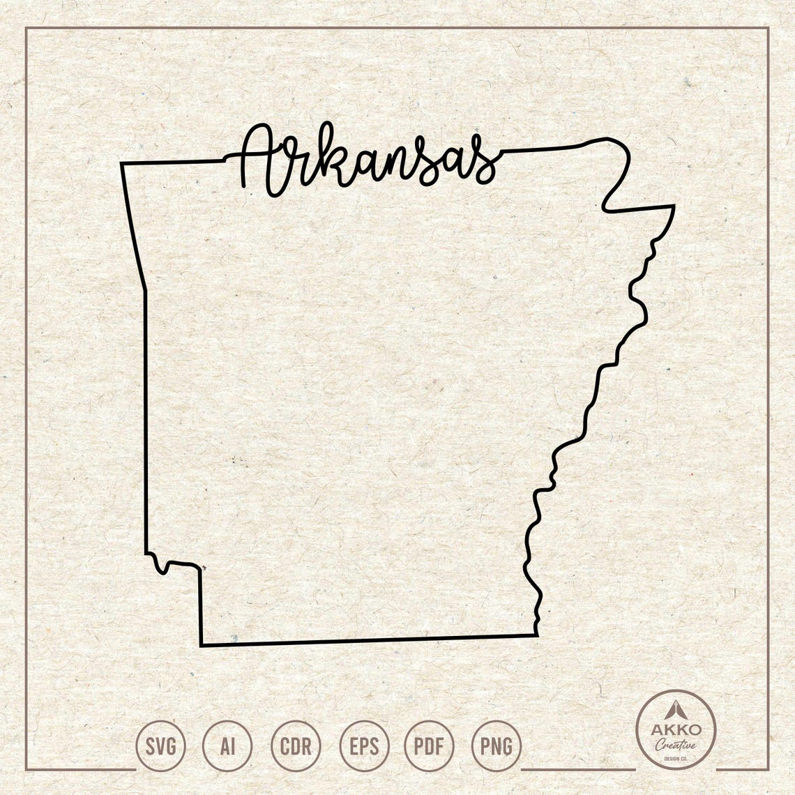 Arkansas State Outline Map Svg Png, Clipart, Cricut Silhouette Plotter ...