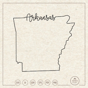Arkansas Svg Png, Arkansas staat Svg, Arkansas kaart Svg, Arkansas Shirt, Arkansas Hand belettering, clipart, Svg-bestand knippen Cricut silhouet